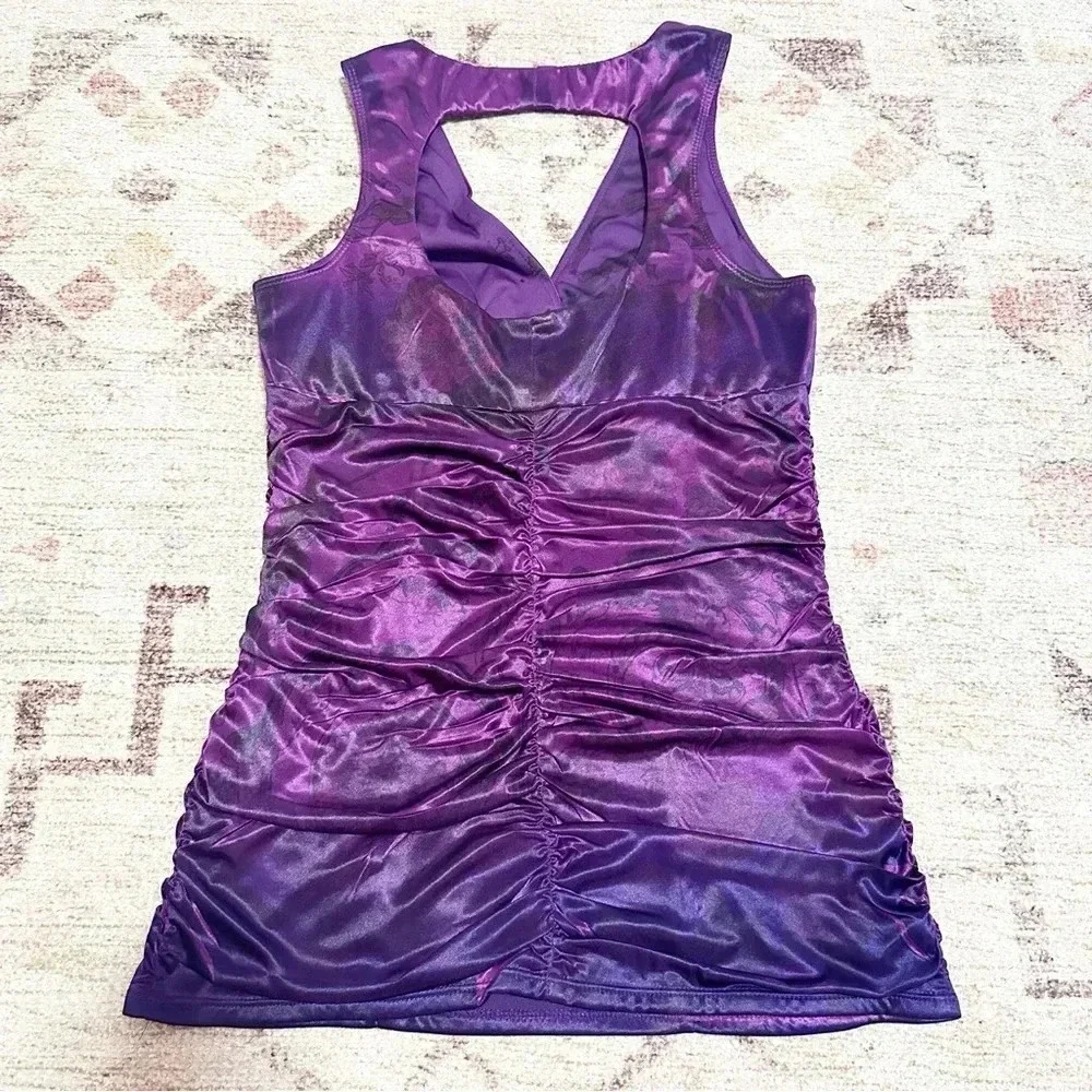 Y2K Studio Y  Purple ruched top size medium - Picture 8 of 12
